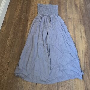 Blue Lavender Smocked Maxi Skirt with Full Flowing Silhouette Forever 21